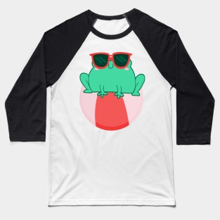 Frog At The Beach Baseball T-Shirt